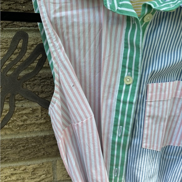 J.crew Factory Rainbow-stripe shirtdress, NWT - Picture 3 of 4